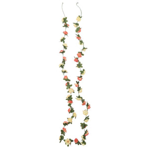 Blomsterkranser for jul 6 stk rose og champagne 240 cm