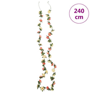 Blomsterkranser for jul 6 stk rose og champagne 240 cm
