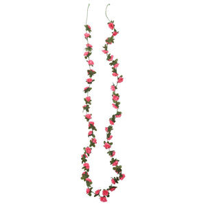 Kunstige blomsterkranser 6 stk rødrosa 240 cm