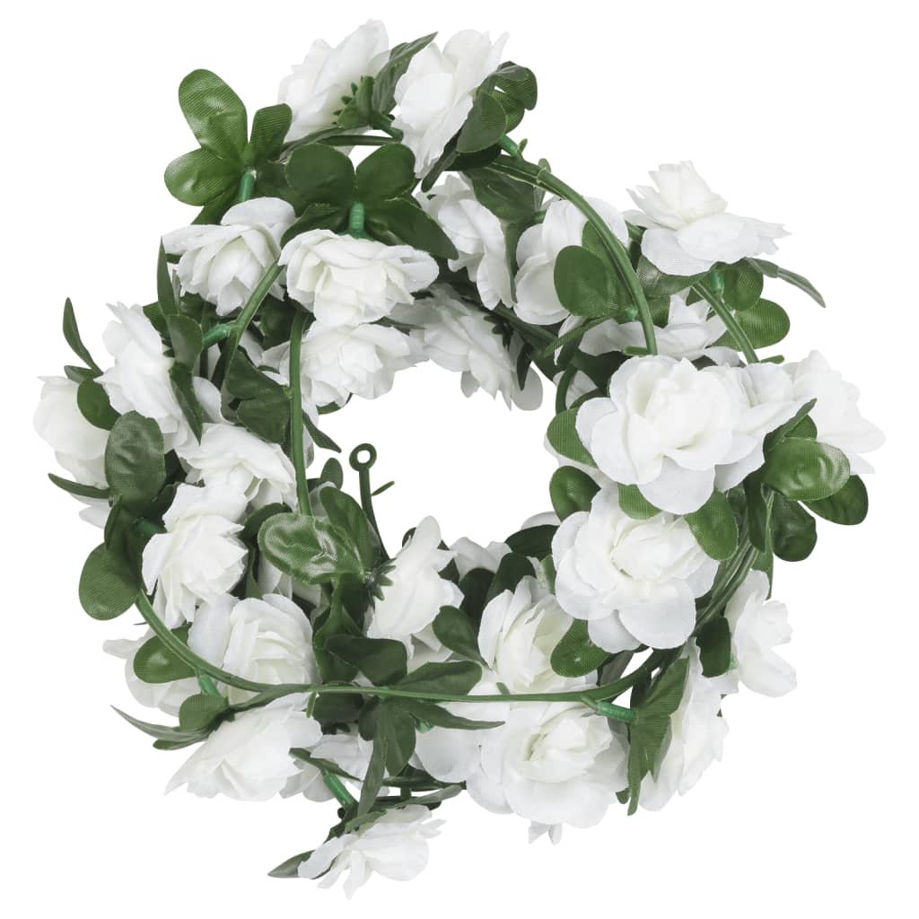 Blomsterkranser for jul 6 stk hvit 240 cm