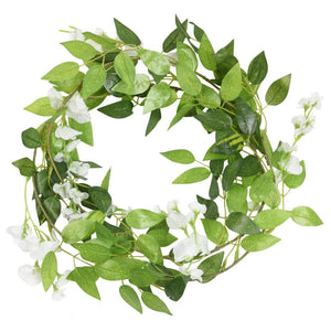 Blomsterkranser for jul 6 stk hvit 200 cm