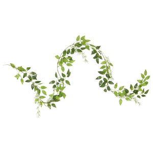 Blomsterkranser for jul 6 stk hvit 200 cm