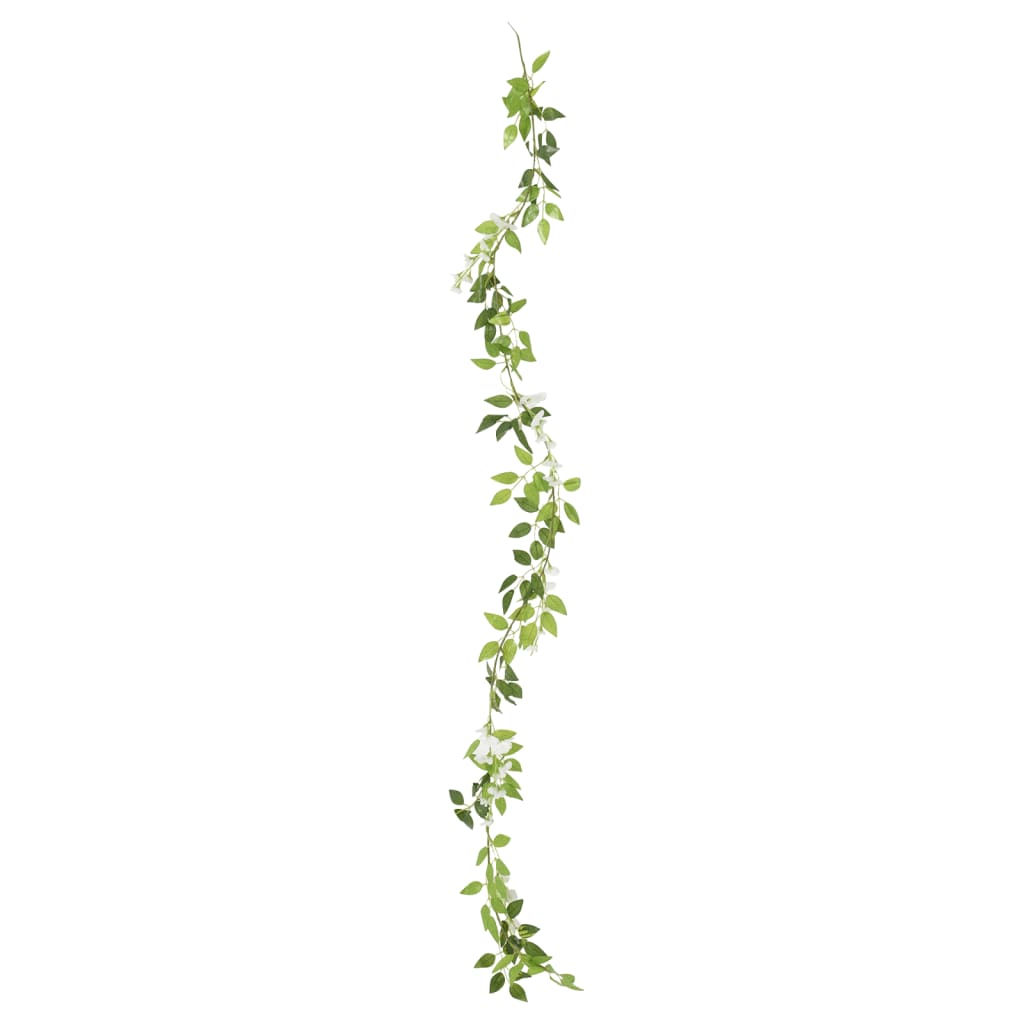 Blomsterkranser for jul 6 stk hvit 200 cm