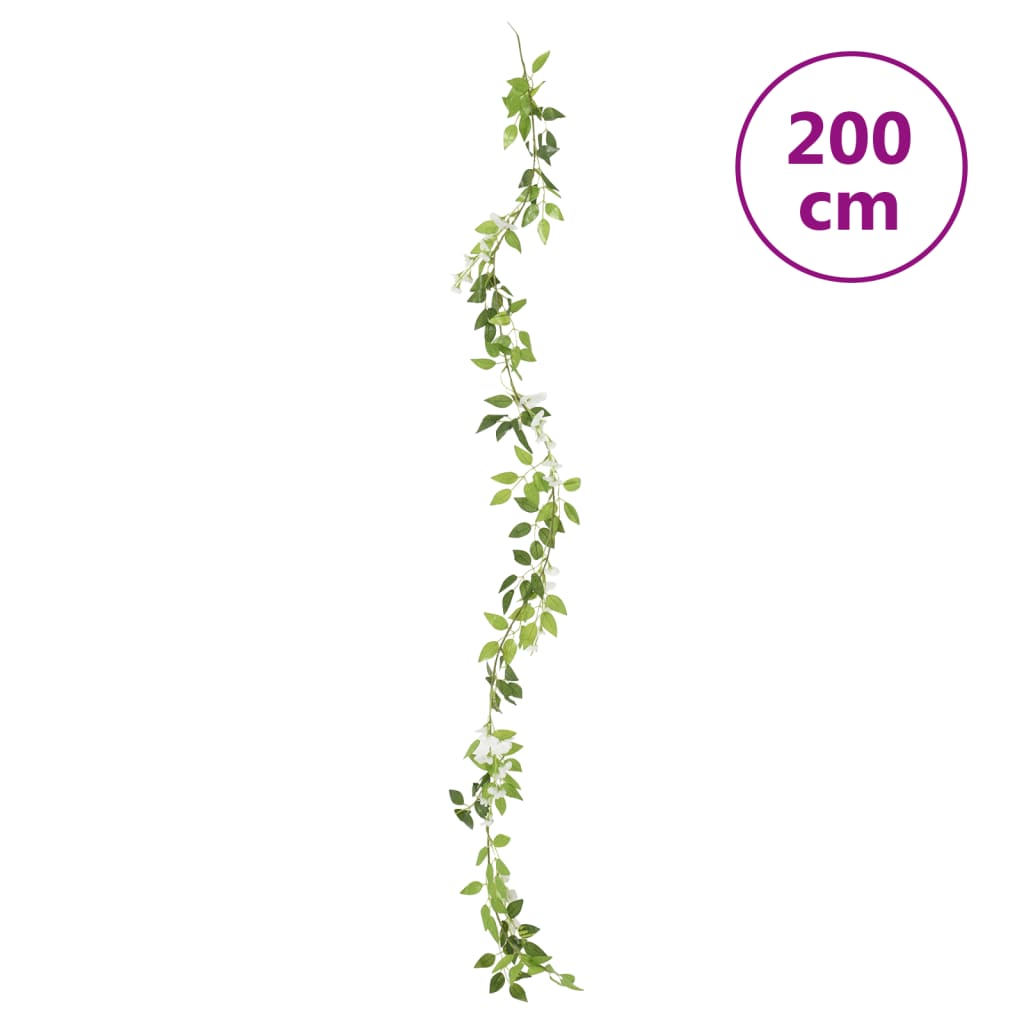 Blomsterkranser for jul 6 stk hvit 200 cm