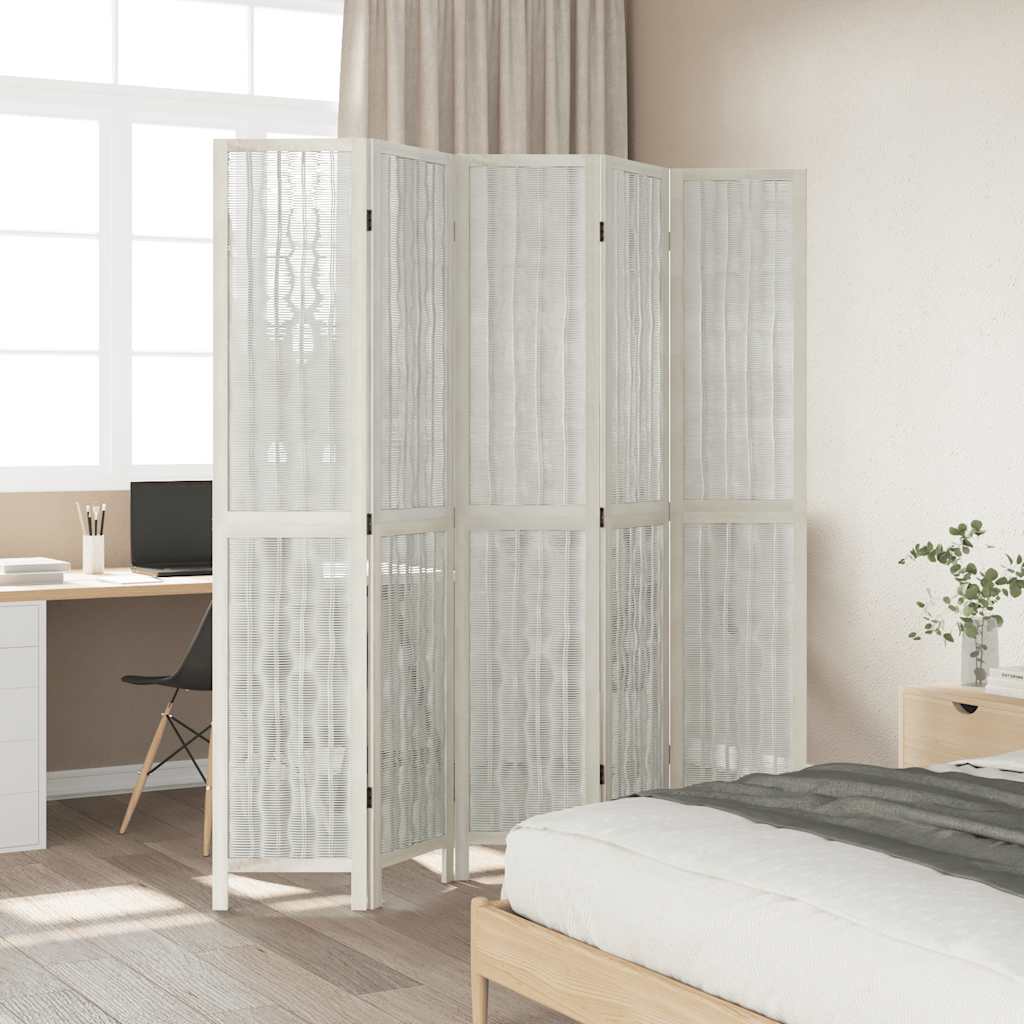 Romdeler 5 paneler hvit heltre keisertre