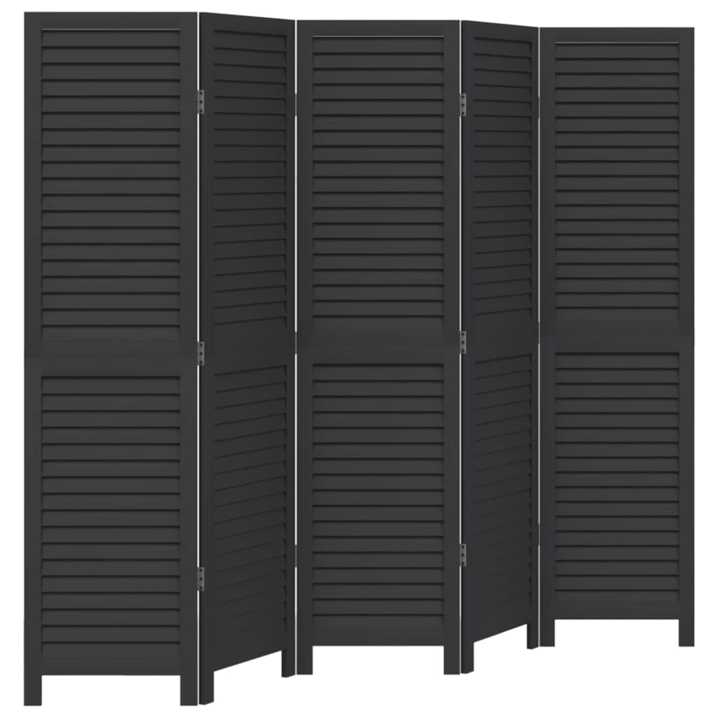 Romdeler 5 paneler svart heltre keisertre