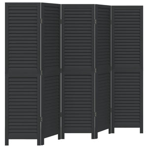 Romdeler 5 paneler svart heltre keisertre
