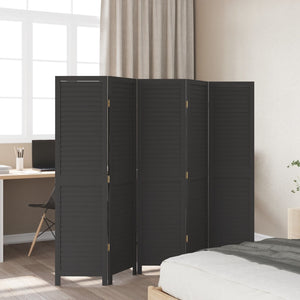Romdeler 5 paneler svart heltre keisertre
