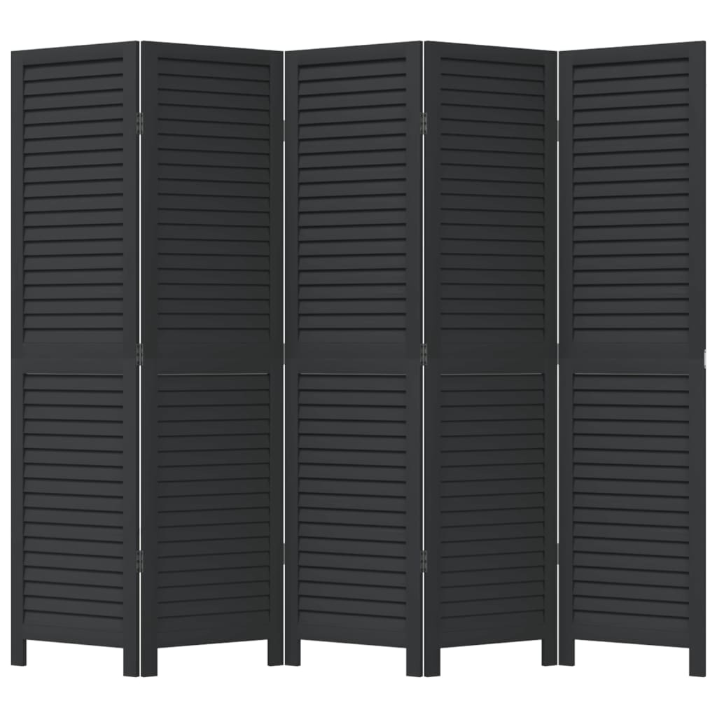 Romdeler 5 paneler svart heltre keisertre