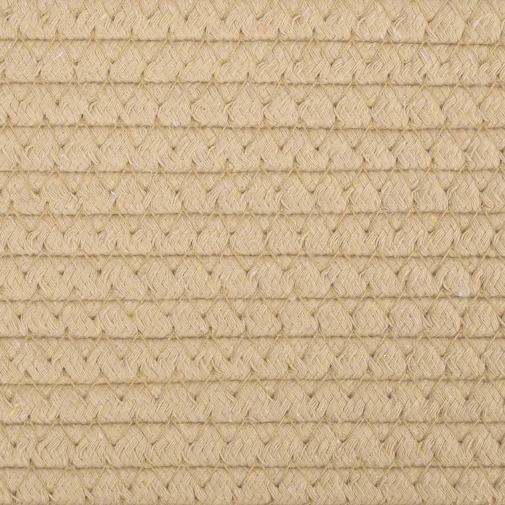 Skittentøyskurv beige og hvit Ø55x36 cm bomull