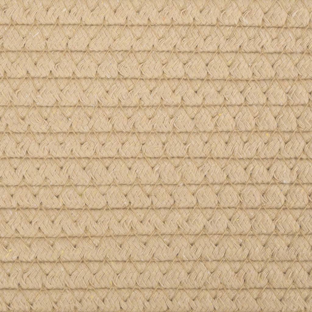 Skittentøyskurv beige og hvit Ø60x36 cm bomull