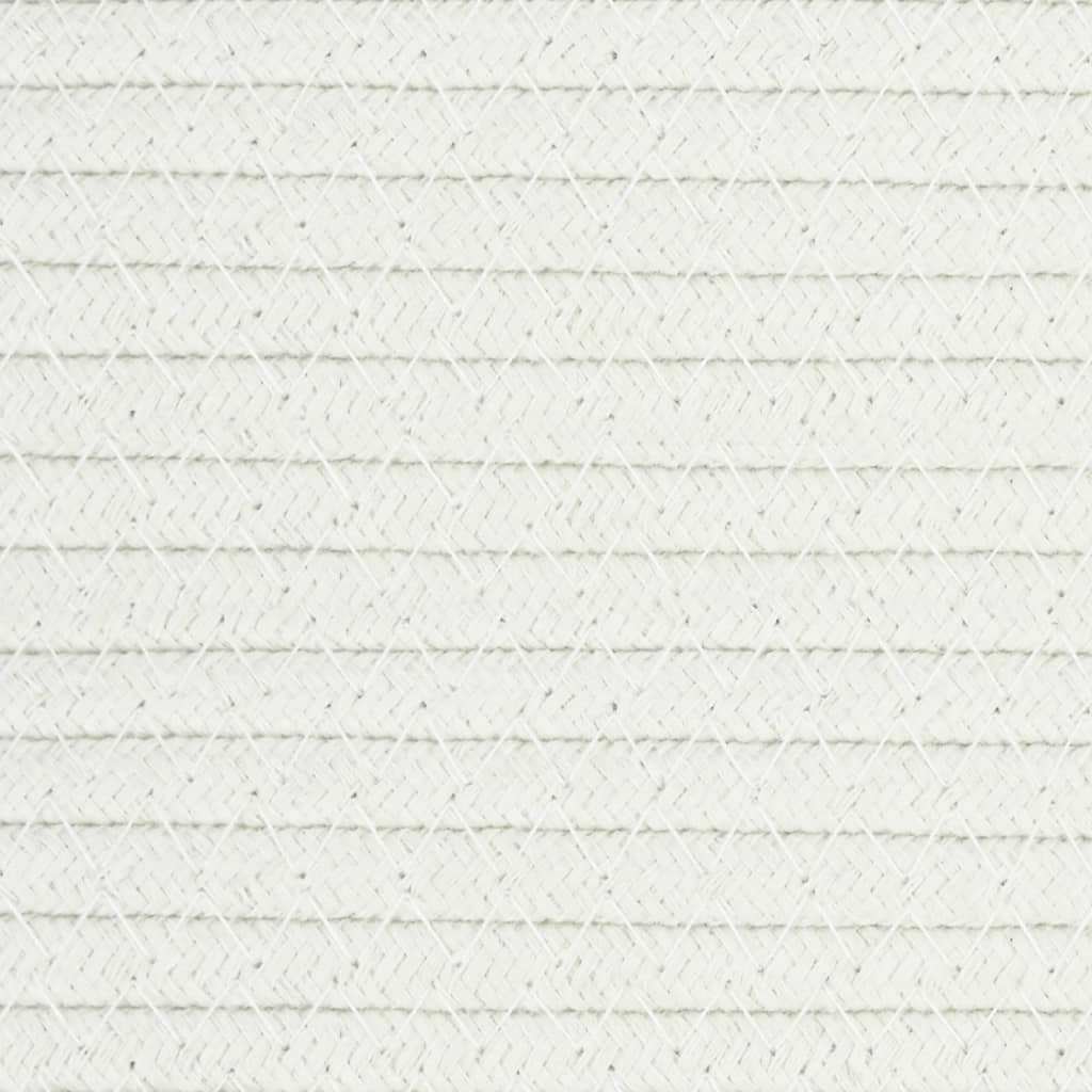 Skittentøyskurv beige og hvit Ø60x36 cm bomull