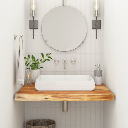 Bathroom countertop 80x60x2.5 cm rectangular solid acacia wood