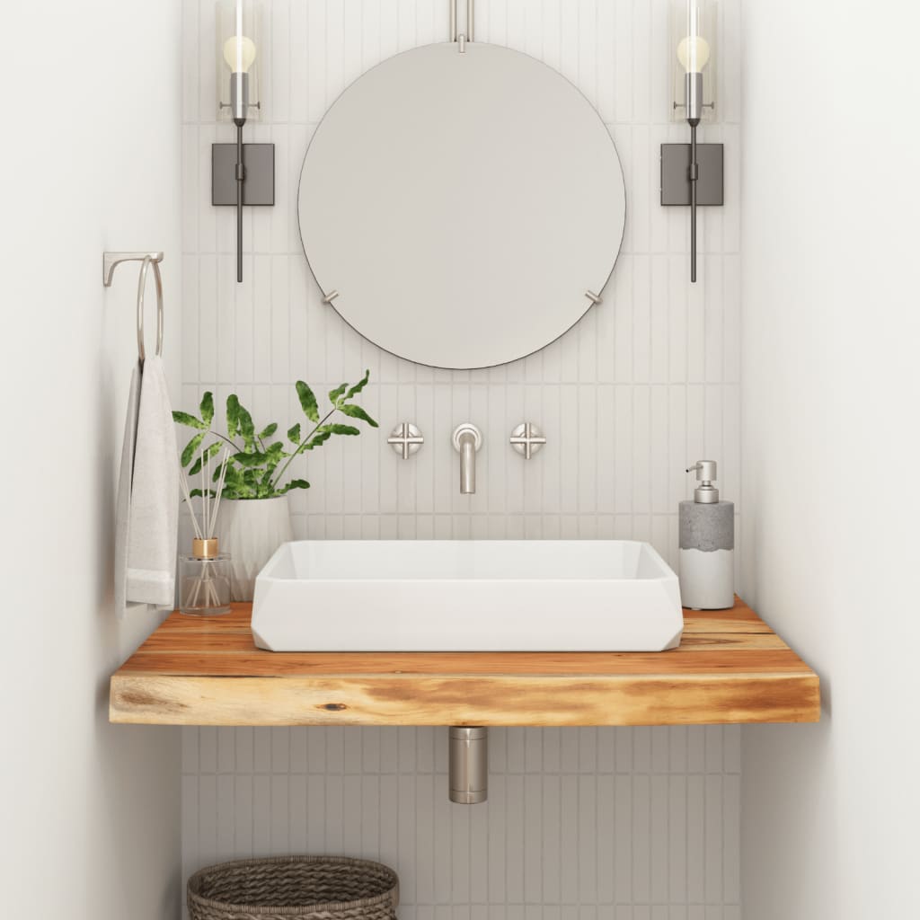 Bathroom countertop 60x60x3.8 cm square solid acacia wood