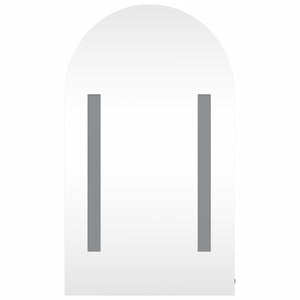 Baderomsspeilskap med LED-lys buet eik 42x13x70 cm