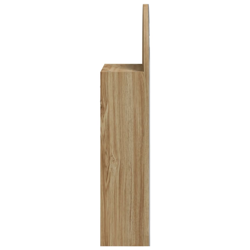 Baderomsspeilskap med LED-lys buet eik 42x13x70 cm