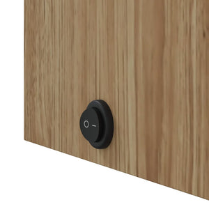 Baderomsspeilskap med LED-lys buet eik 42x13x70 cm