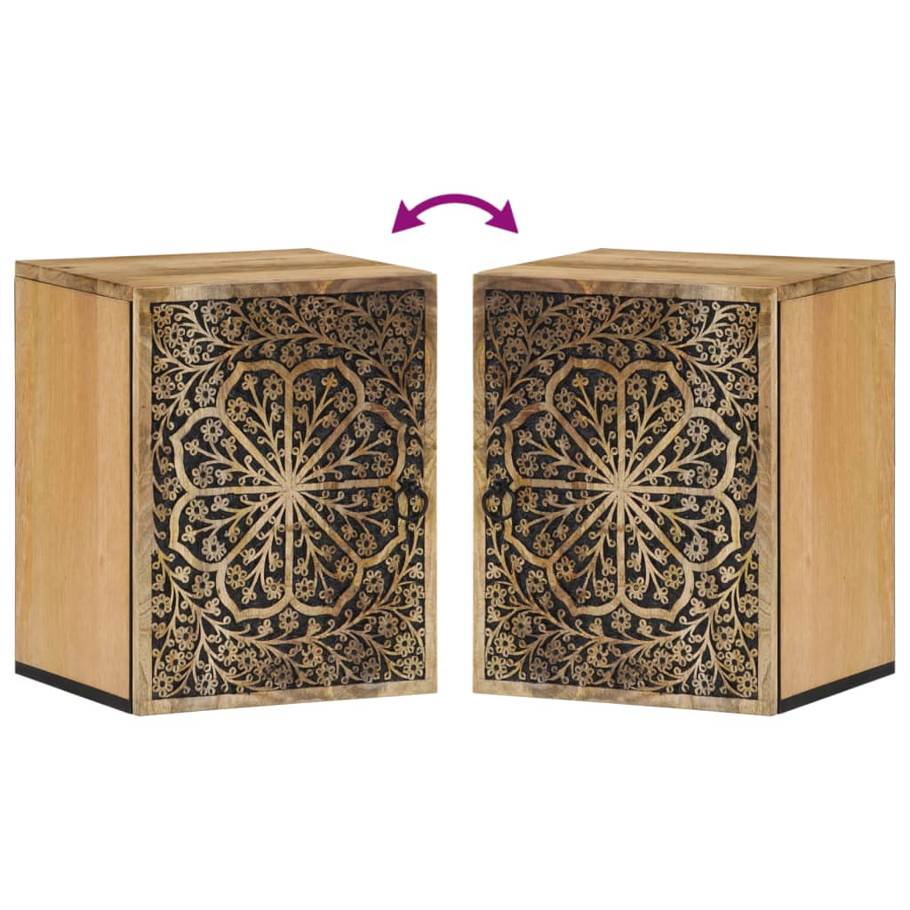 Veggskap for baderom 38x33x48 cm heltre mango
