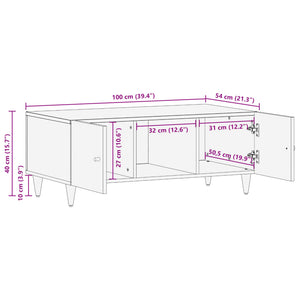 Coffee table 100x54x40 cm solid mango wood