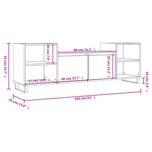 TV-benk svart 160x35x55 cm konstruert tre
