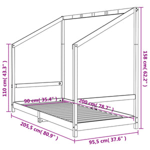 Barnesengeramme 90x200 cm heltre furu
