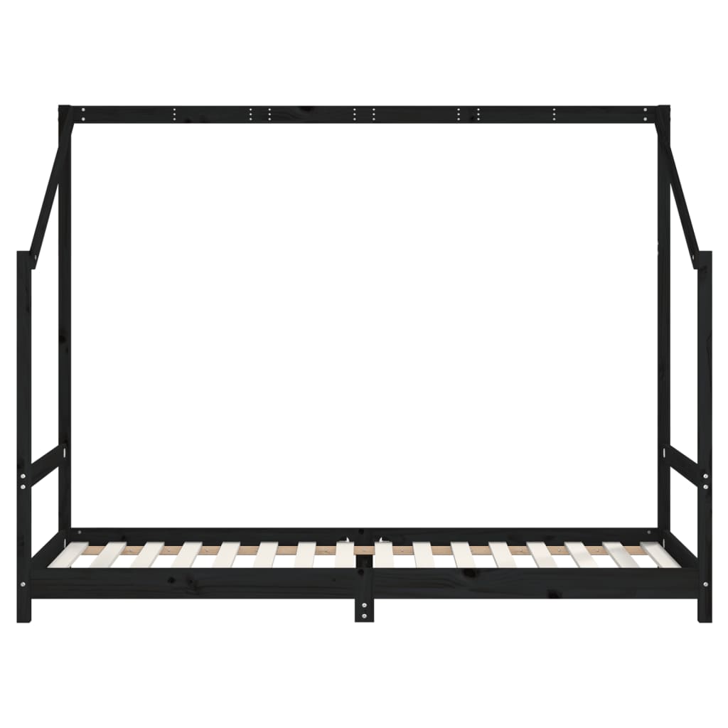 Barnesengeramme svart 90x200 cm heltre furu