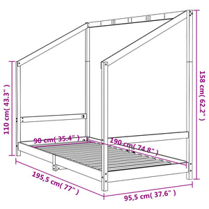 Barnesengeramme 90x190 cm heltre furu