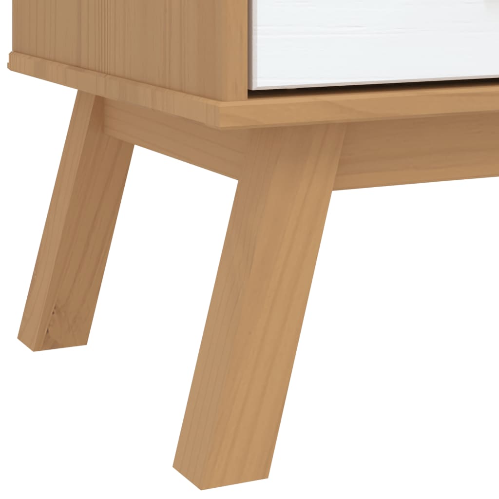 Kommode OLDEN hvit og brun heltre furu