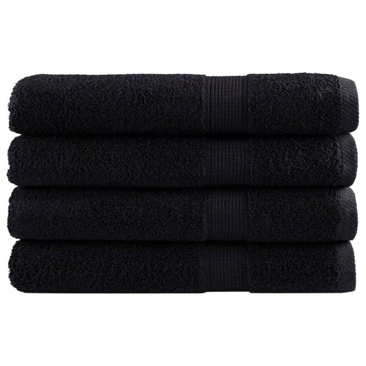 Premium håndklær SOLUND 4 stk svart 100x200 cm 600 g/m2