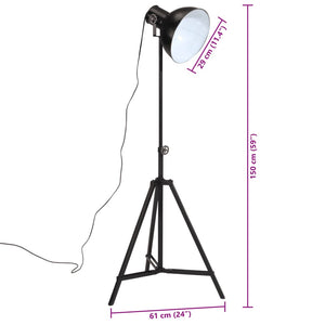 Gulvlampe 25 W svart 61x61x90/150 cm E27