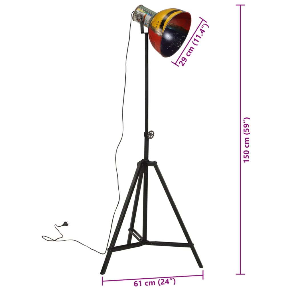Gulvlampe 25 W flerfarget 61x61x90/150 cm E27