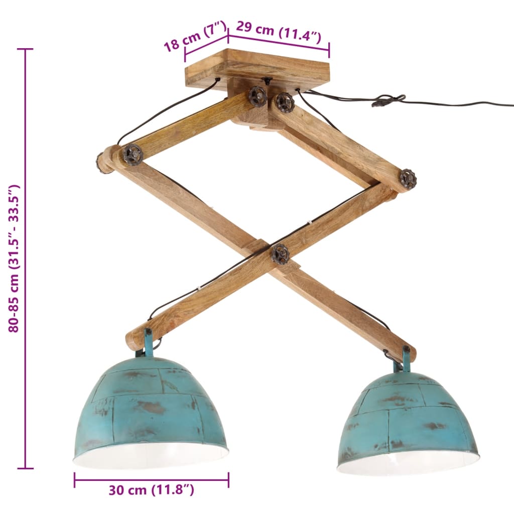 Taklampe 25 W denimblå 29x18x85 cm E27