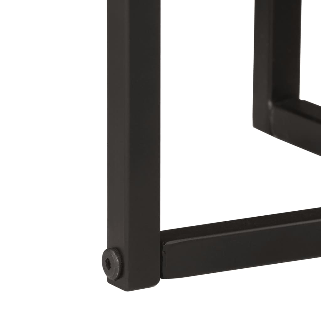 Stablebare salongbord 3 stk heltre akasie og jern