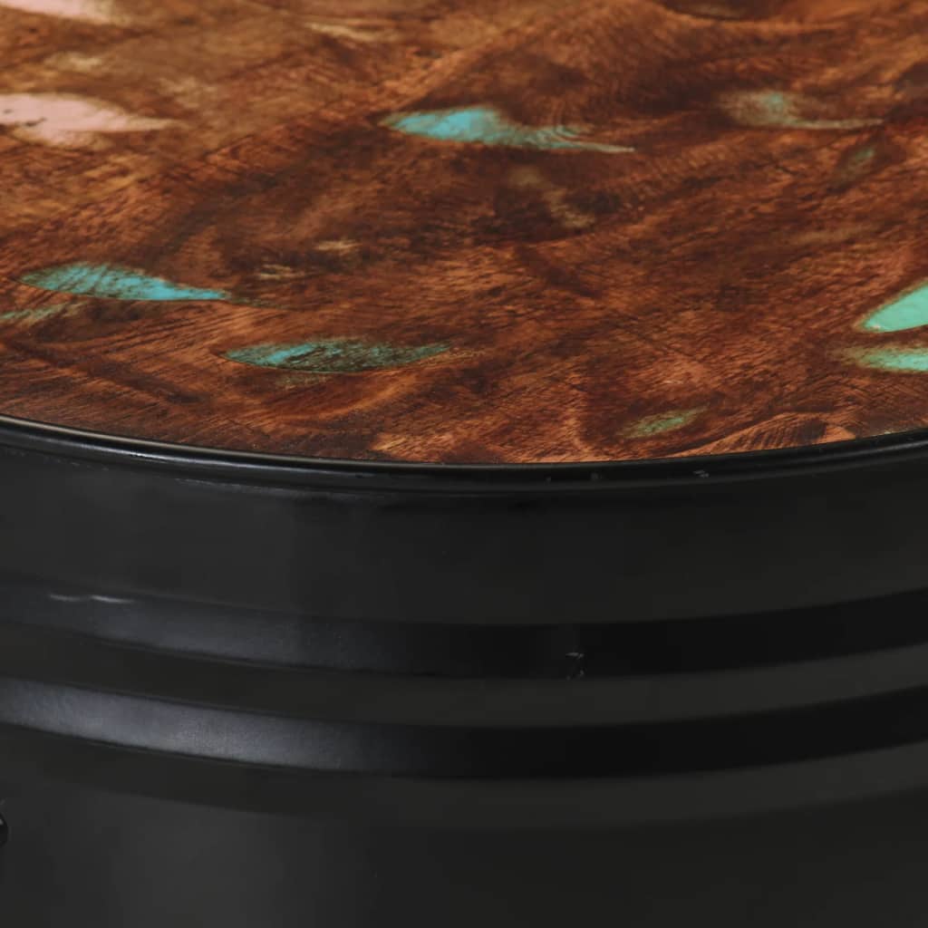 Bar table drum shaped 3 pieces reclaimed solid wood