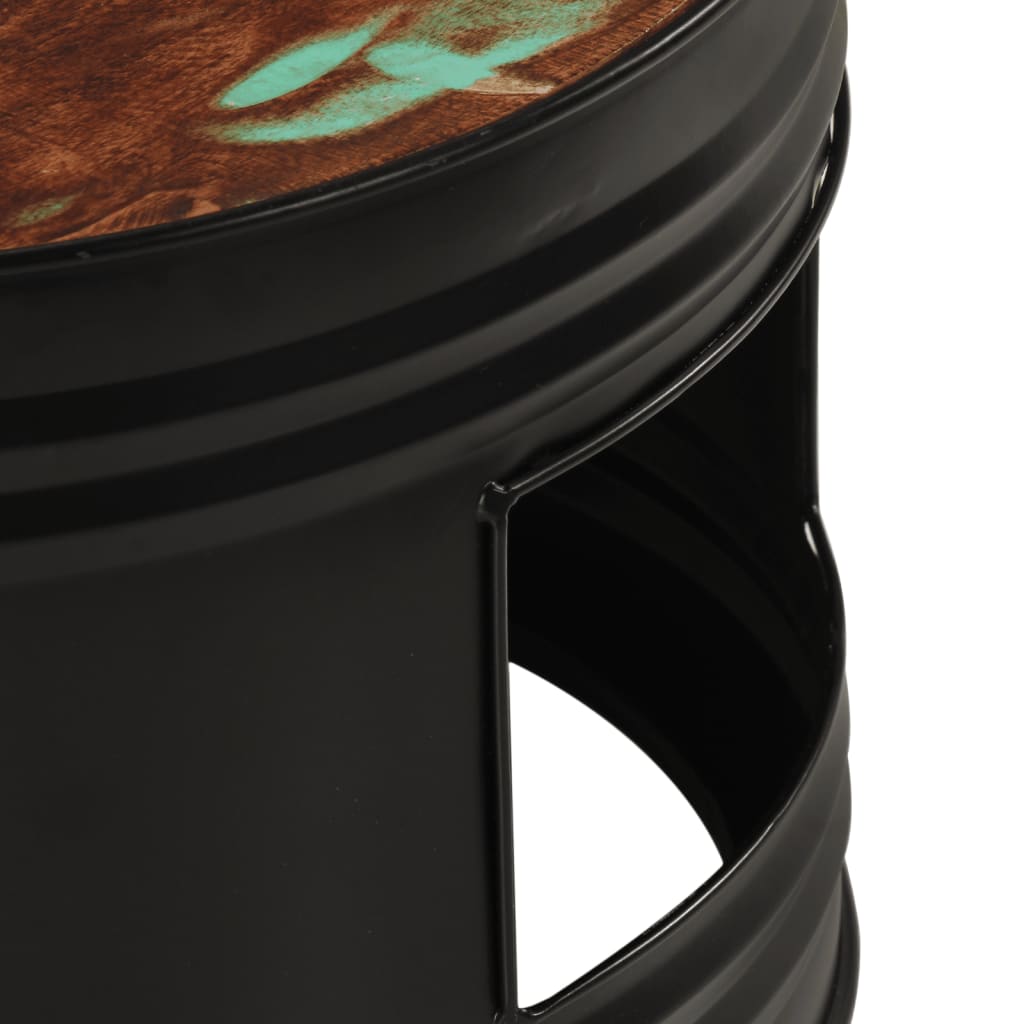 Bar table drum shaped 3 pieces reclaimed solid wood
