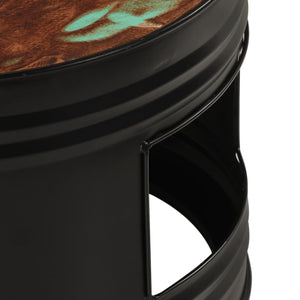 Bar table drum shaped 3 pieces reclaimed solid wood