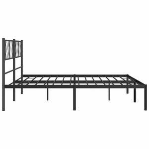 Sengeramme i metall med sengegavl svart 193x203 cm