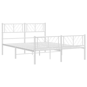 Sengeramme i metall med hode- og fotgavl hvit 150x200 cm