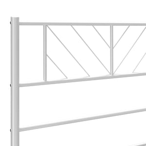 Sengeramme i metall med hode- og fotgavl hvit 150x200 cm