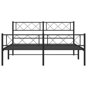 Sengeramme i metall med hode- og fotgavl svart 120x200 cm