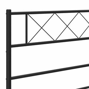 Sengeramme i metall med hode- og fotgavl svart 183x213 cm