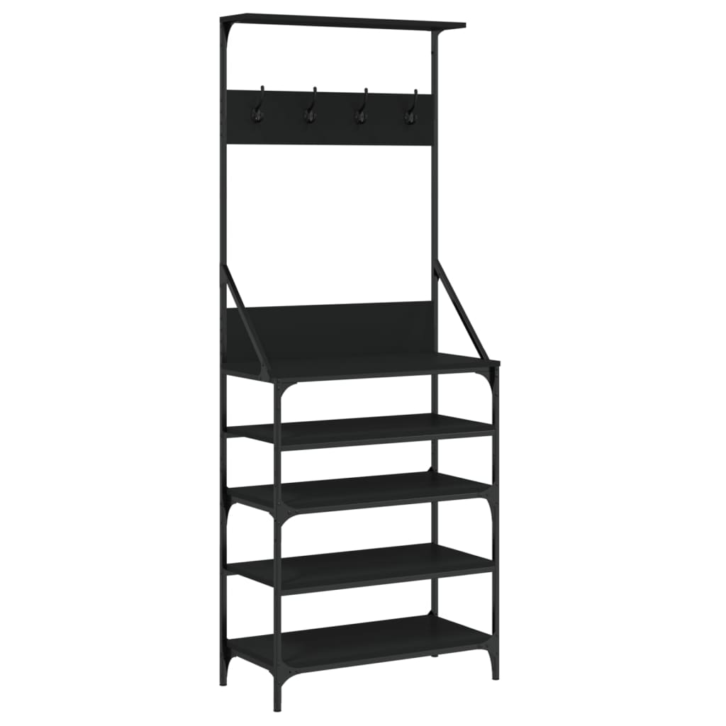 Klesstativ med skooppbevaring svart 70x34x184 cm