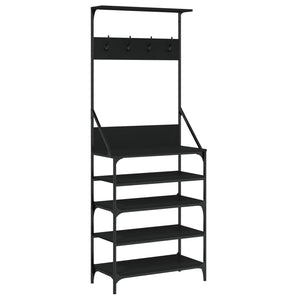 Klesstativ med skooppbevaring svart 70x34x184 cm