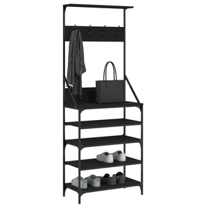 Klesstativ med skooppbevaring svart 70x34x184 cm