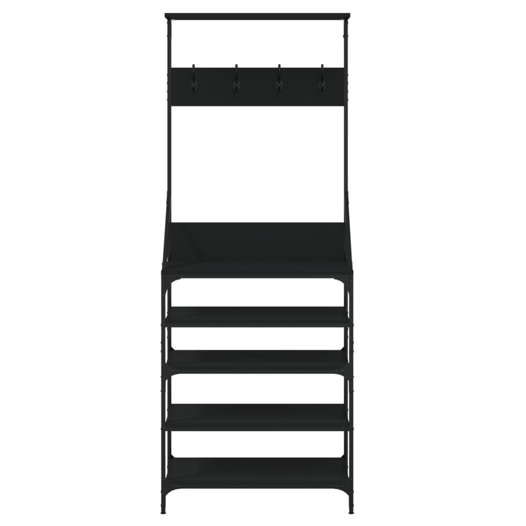 Klesstativ med skooppbevaring svart 70x34x184 cm
