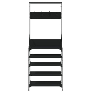 Klesstativ med skooppbevaring svart 70x34x184 cm