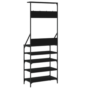 Klesstativ med skooppbevaring svart 70x34x184 cm