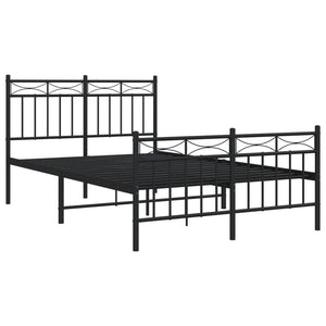 Sengeramme i metall med hode- og fotgavl svart 120x200 cm