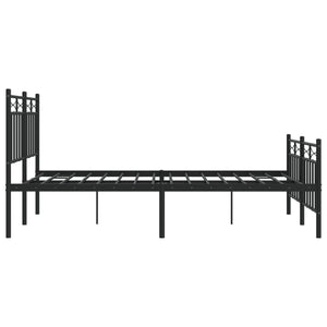 Sengeramme i metall med hode- og fotgavl svart 120x200 cm