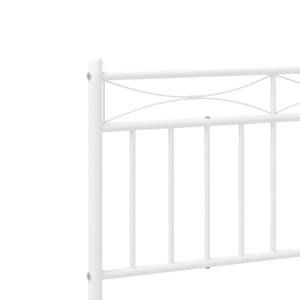 Sengeramme i metall med hodegavl hvit 183x213 cm